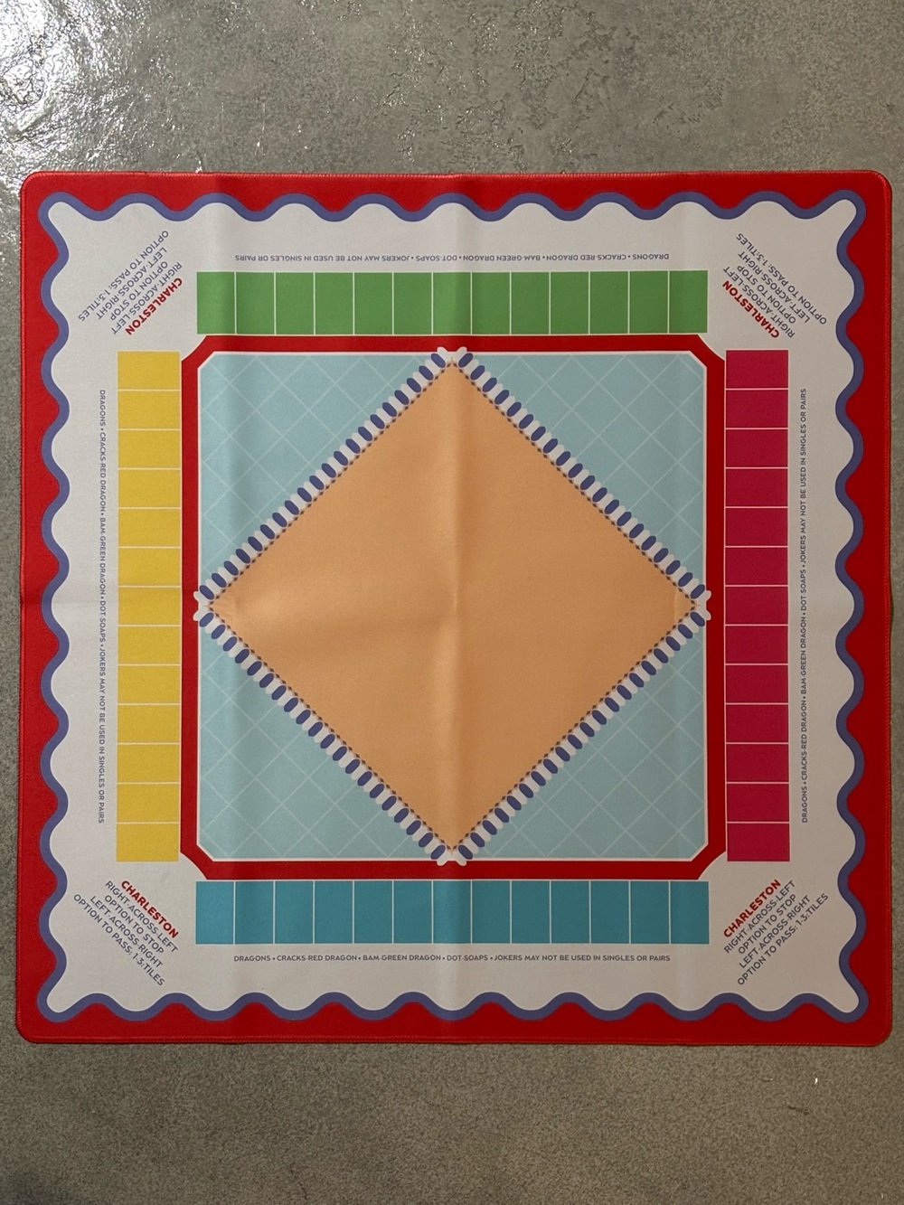 Hobby Lobby Mahjong Playing Mat - Peach/Pink/Blue/Yellow/Green NWOT